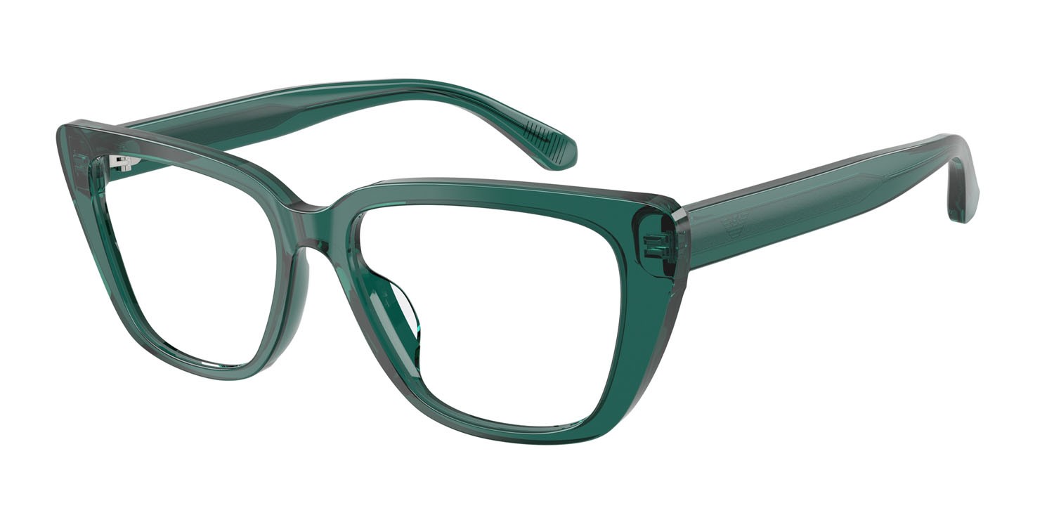 Eyeglasses Emporio Armani EA 3256U (6252) color verde trasparente lucido shape cat eye lenses lente demo