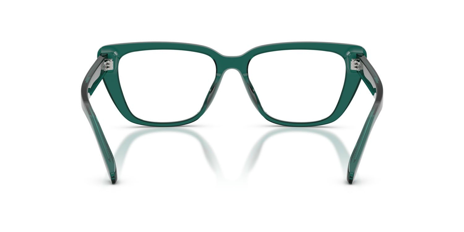 Eyeglasses Emporio Armani EA 3256U (6252) color verde trasparente lucido shape cat eye lenses lente demo