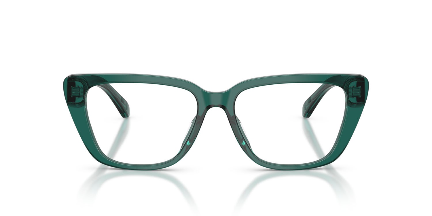 Eyeglasses Emporio Armani EA 3256U (6252) color verde trasparente lucido shape cat eye lenses lente demo