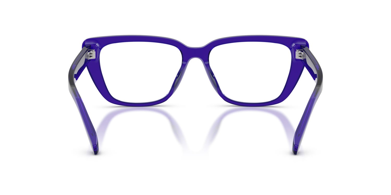 Eyeglasses Emporio Armani EA 3256U (6253) color viola brillante trasparente shape cat eye lenses lente demo