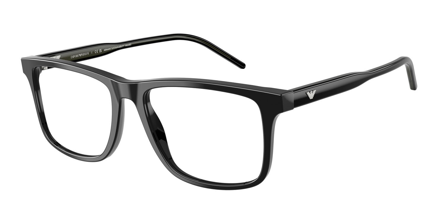 Occhiali da vista Emporio Armani EA 3257 (5017) colore nero lucido forma quadrato lenti lente demo