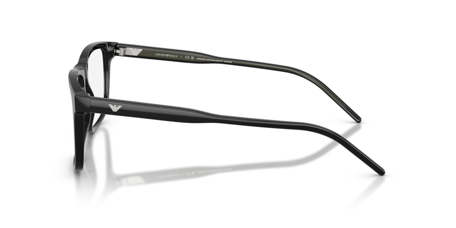 Occhiali da vista Emporio Armani EA 3257 (5017) colore nero lucido forma quadrato lenti lente demo