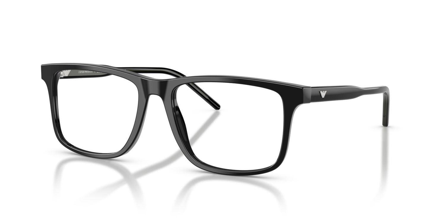 Occhiali da vista Emporio Armani EA 3257 (5017) colore nero lucido forma quadrato lenti lente demo