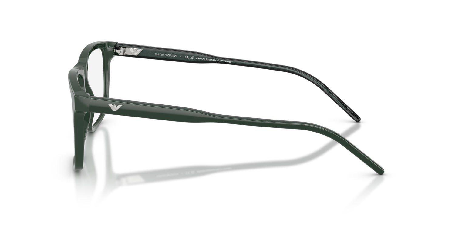 Occhiali da vista Emporio Armani EA 3257 (6257) colore verde lucido forma quadrato lenti lente demo