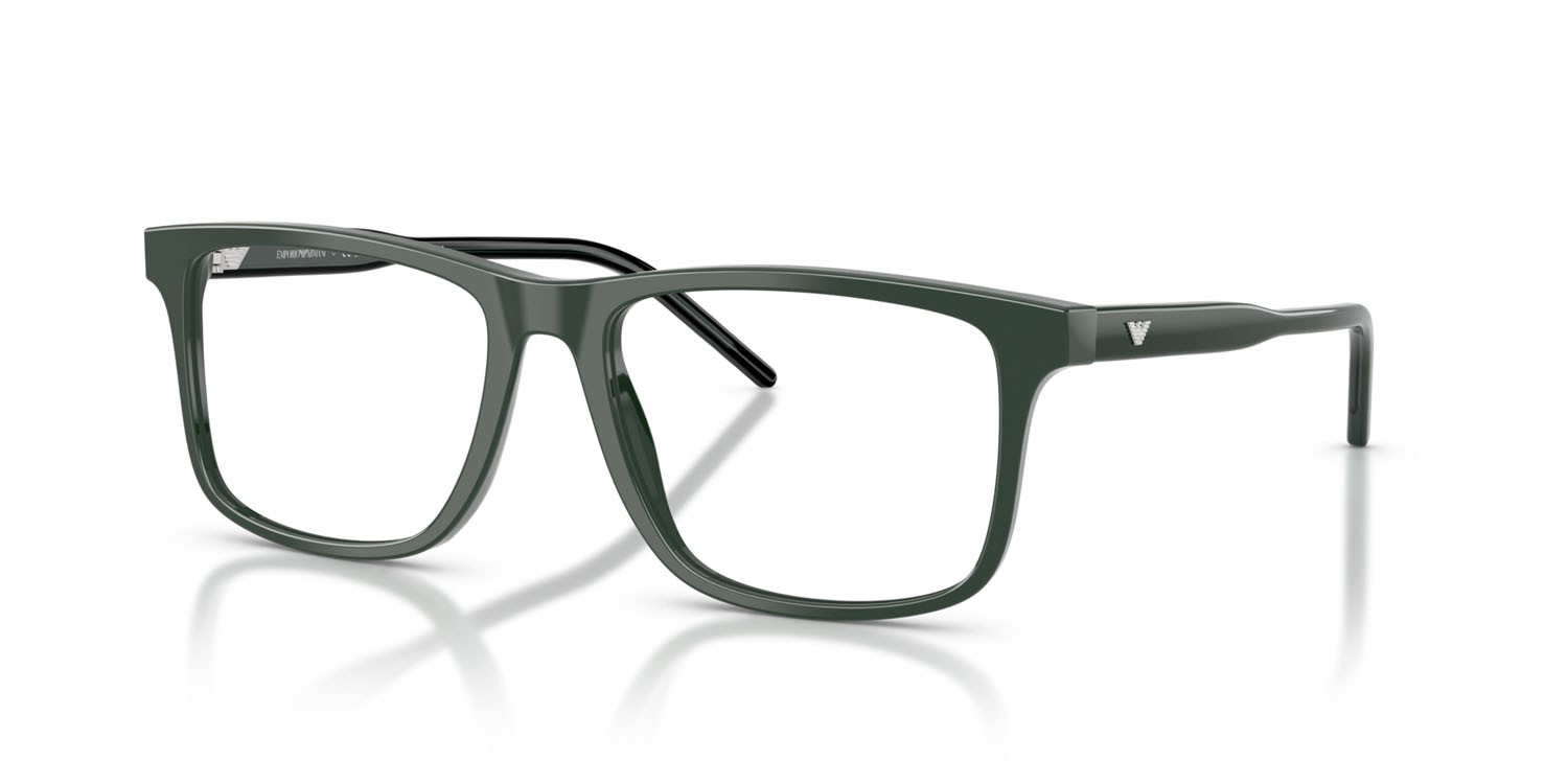 Occhiali da vista Emporio Armani EA 3257 (6257) colore verde lucido forma quadrato lenti lente demo