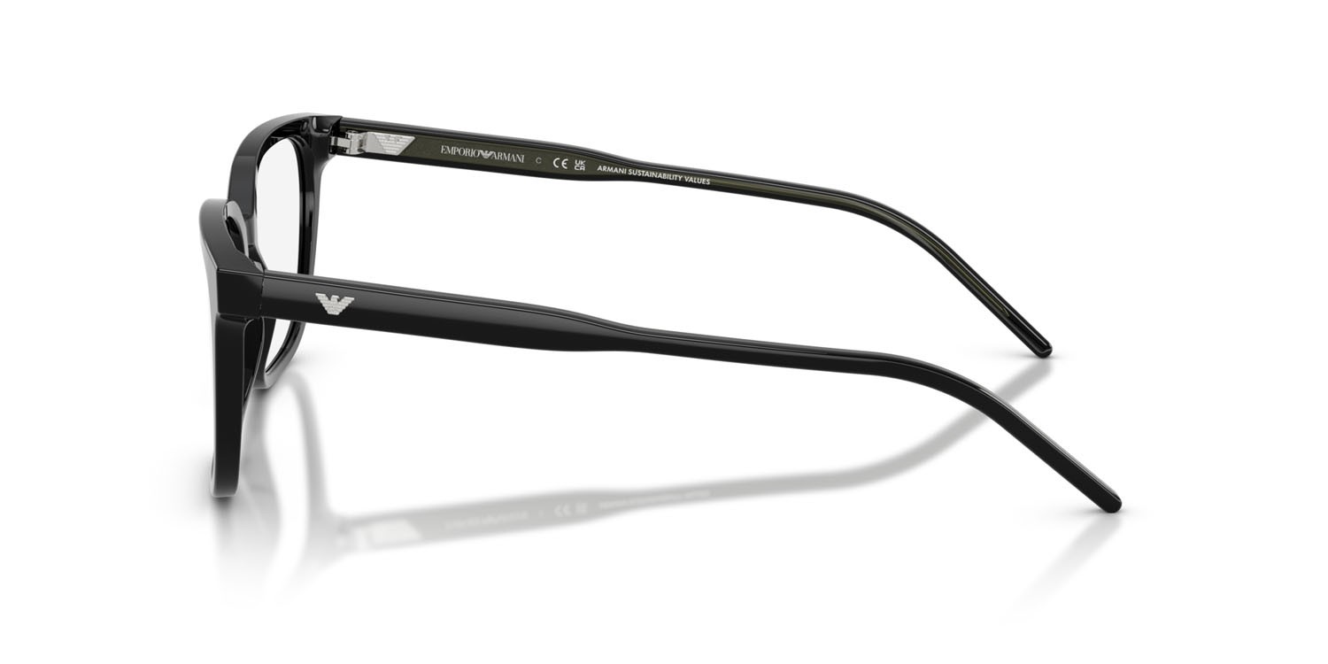 Occhiali da vista Emporio Armani EA 3258 (5017) colore nero lucido forma quadrato lenti lente demo