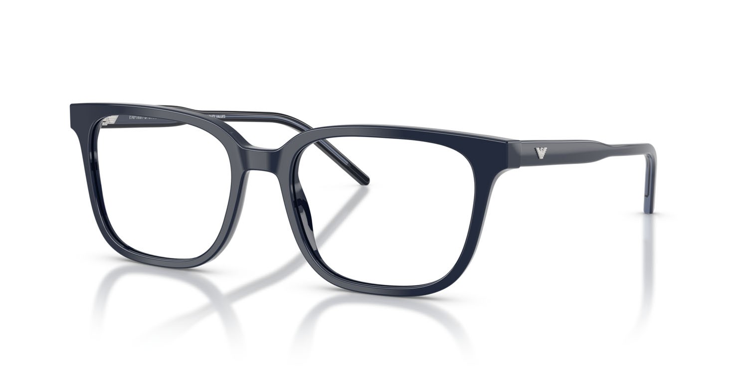 Occhiali da vista Emporio Armani EA 3258 (6256) colore blu lucido forma quadrato lenti lente demo