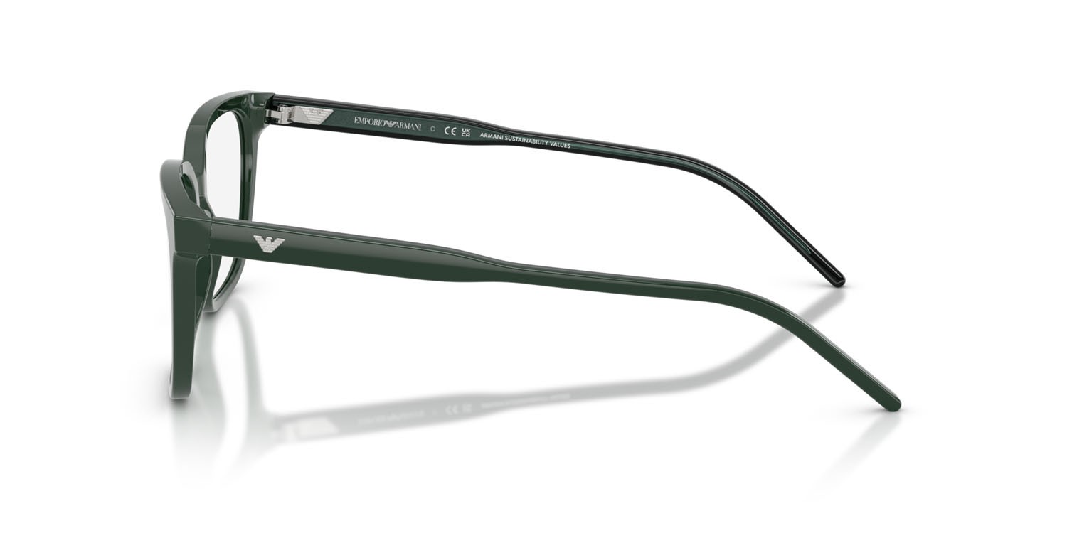 Occhiali da vista Emporio Armani EA 3258 (6257) colore verde lucido forma quadrato lenti lente demo