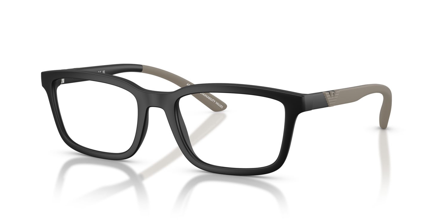 Occhiali da vista Emporio Armani EA 3259 (5001) colore nero opaco forma rettangolare lenti lente demo