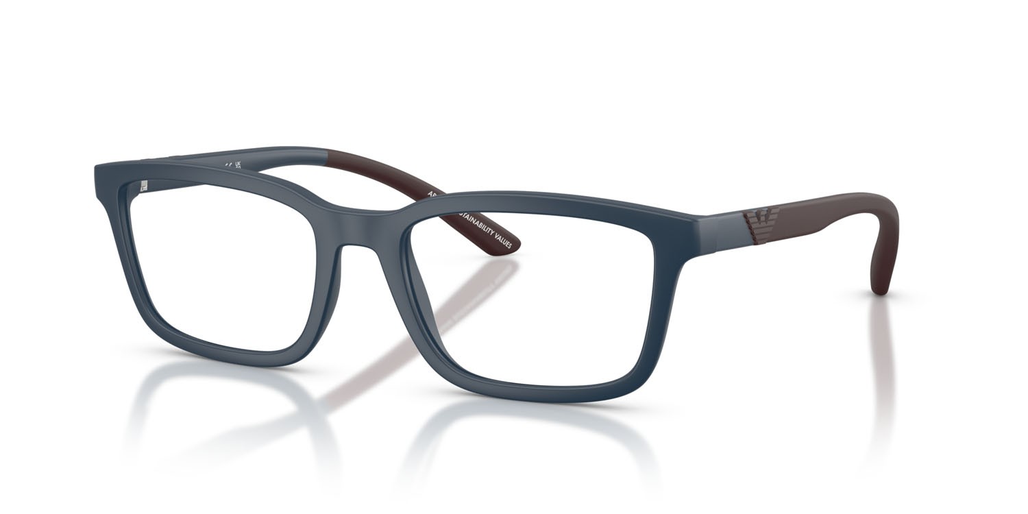 Occhiali da vista Emporio Armani EA 3259 (6260) colore blu opaco forma rettangolare lenti lente demo