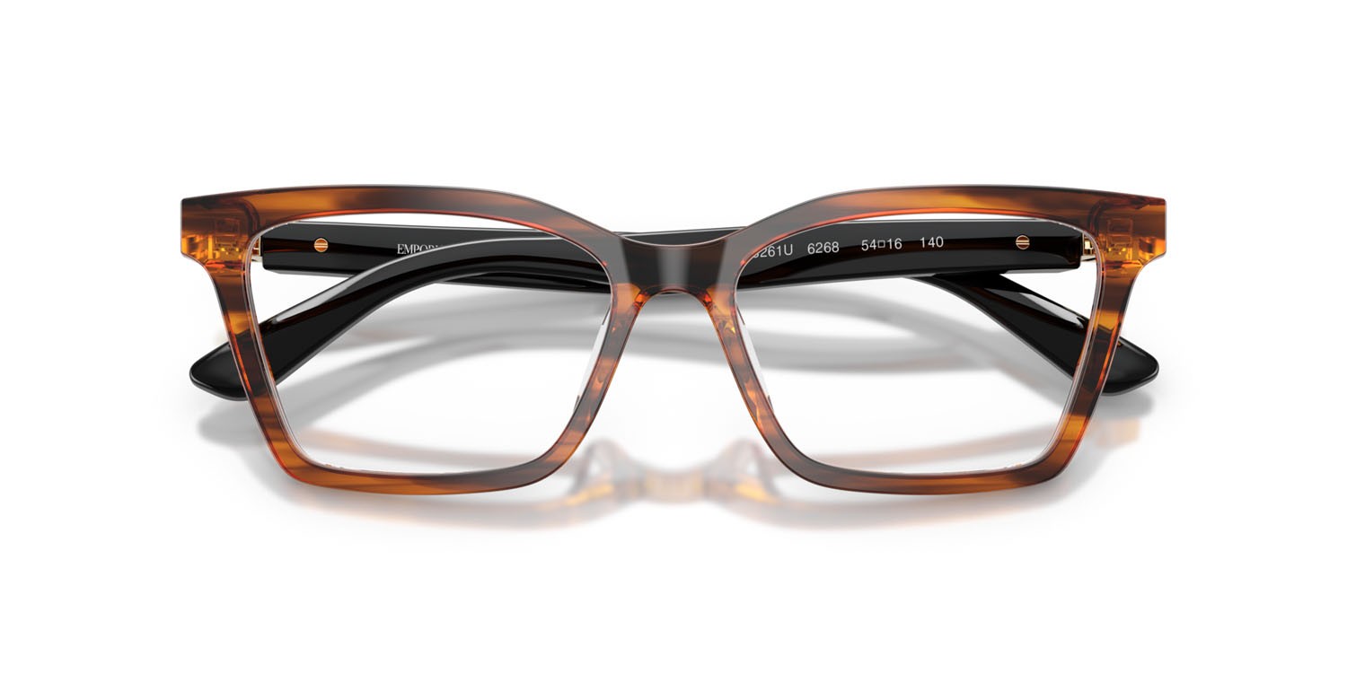 Eyeglasses Emporio Armani EA 3261U (6268) color giallo a righe lucido shape butterfly lenses lente demo