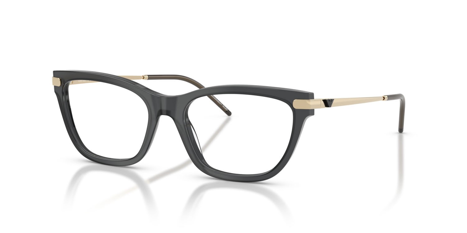 Eyeglasses Emporio Armani EA 3262 (6262) color opale nero lucido shape cat eye lenses lente demo