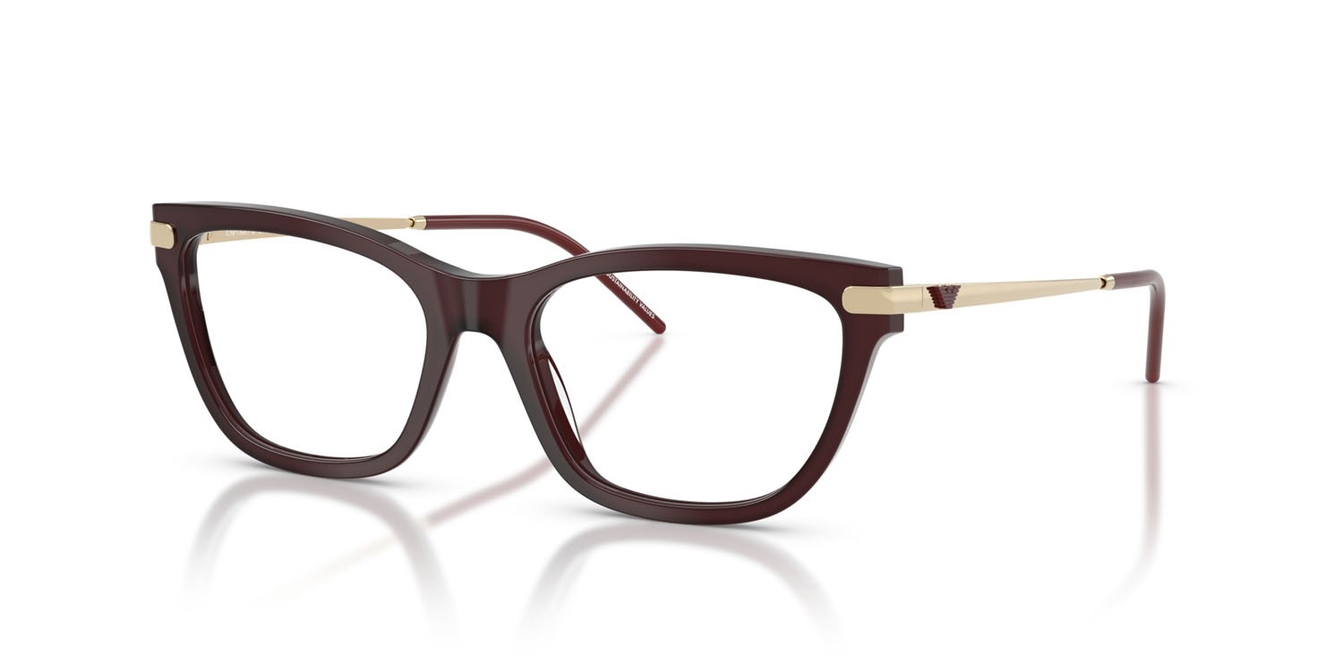 Occhiali da vista Emporio Armani EA 3262 (6265) colore opale lucido bordeaux forma cat eye lenti lente demo