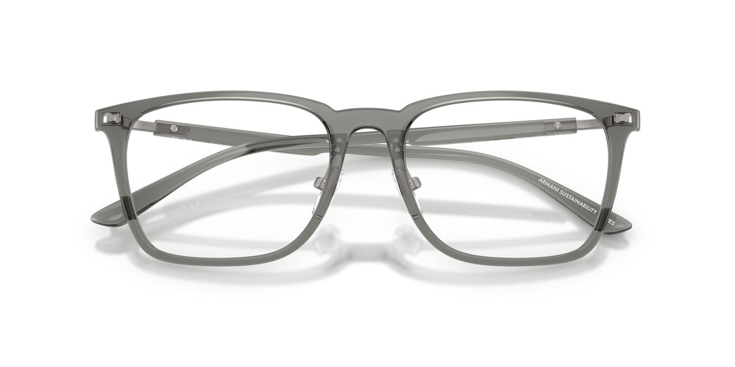 Occhiali da vista Emporio Armani EA 3263D (6106) colore grigio trasparente lucido forma quadrato lenti lente demo