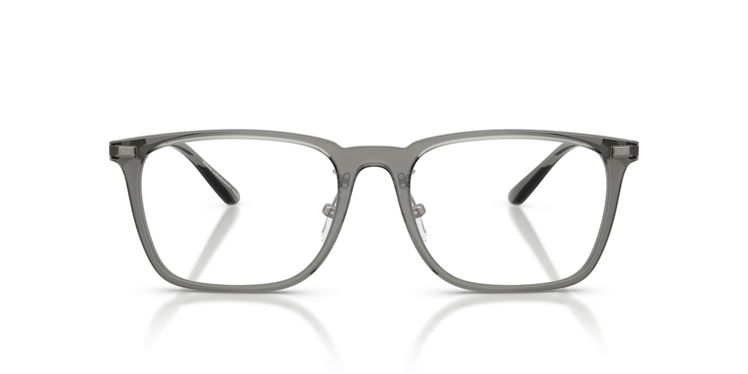 Occhiali da vista Emporio Armani EA 3263D (6106) colore grigio trasparente lucido forma quadrato lenti lente demo
