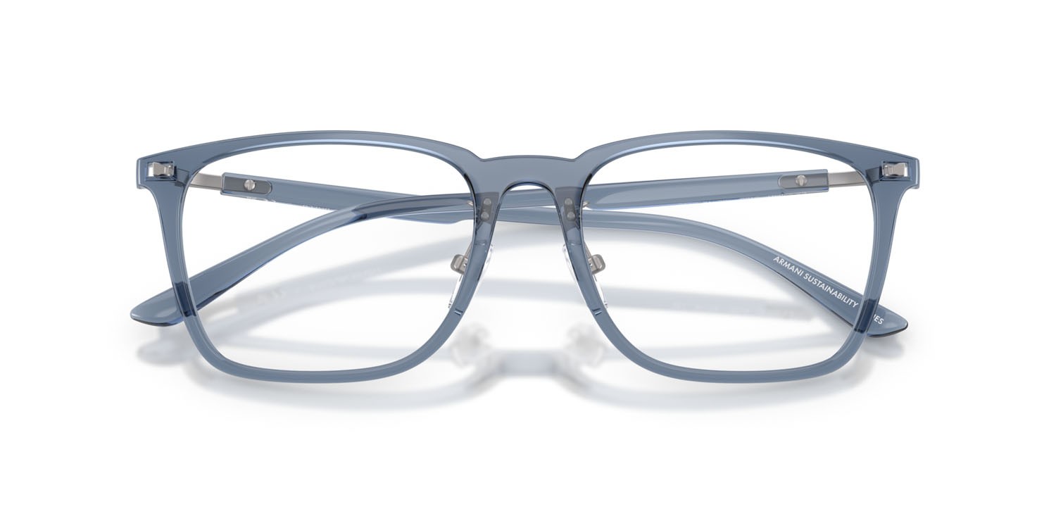 Occhiali da vista Emporio Armani EA 3263D (6108) colore blu trasparente lucido forma quadrato lenti lente demo