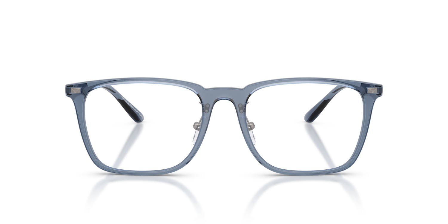 Occhiali da vista Emporio Armani EA 3263D (6108) colore blu trasparente lucido forma quadrato lenti lente demo