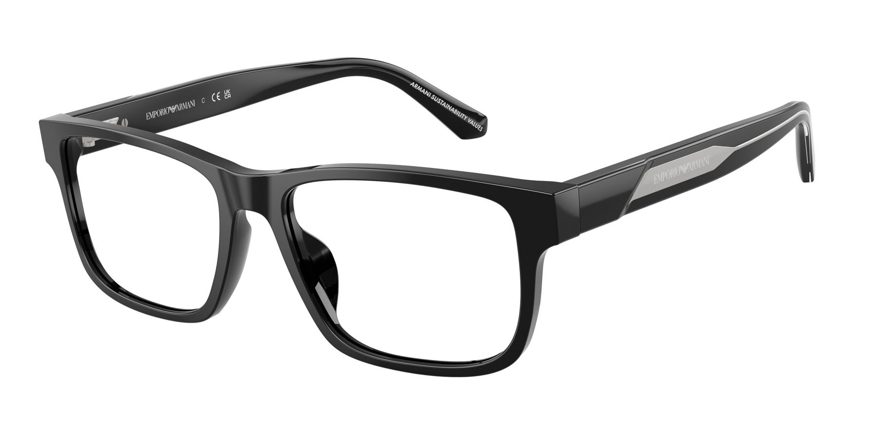 Occhiali da vista Emporio Armani EA 3265U (5017) colore nero lucido forma rettangolare lenti lente demo