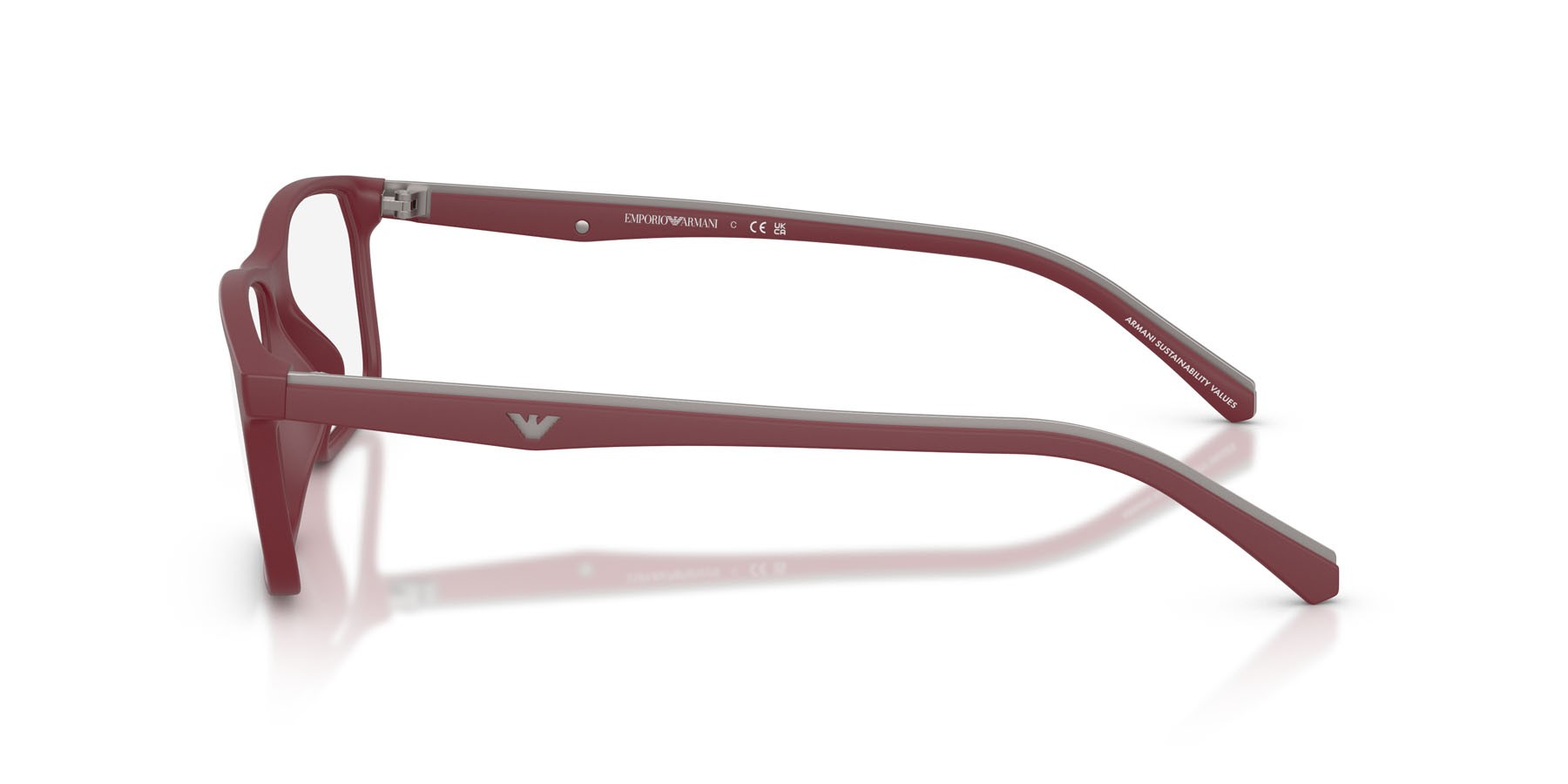 Occhiali da vista Emporio Armani EA 3266U (5261) colore bordeaux opaco forma quadrato lenti lente demo