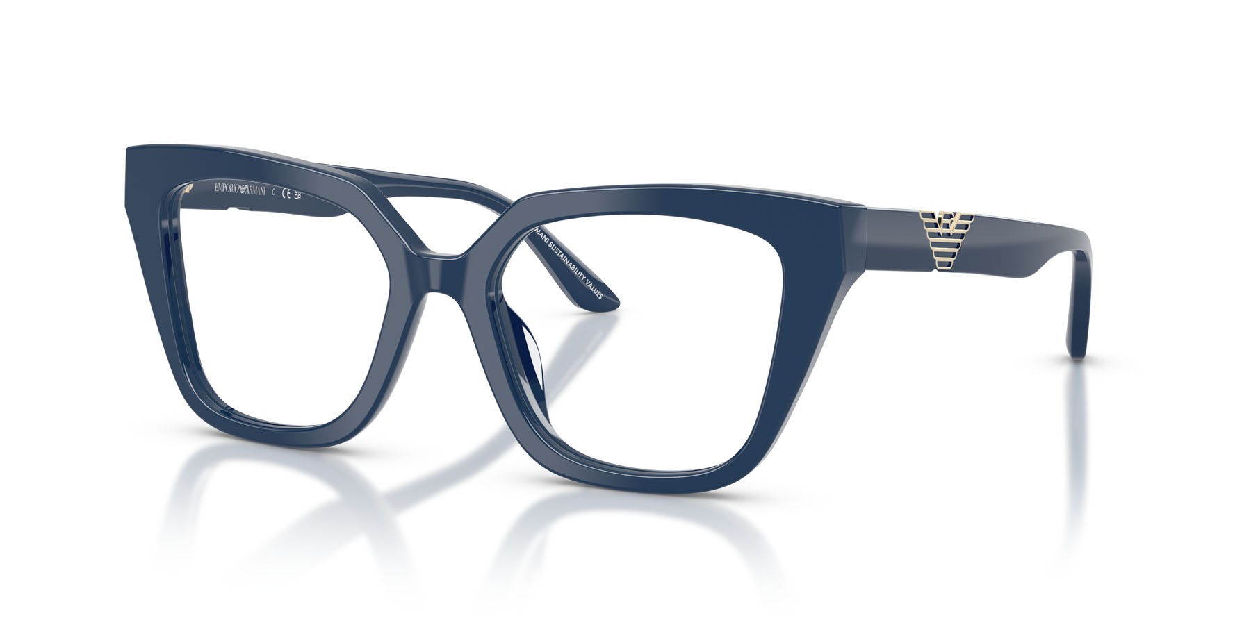 Eyeglasses Emporio Armani EA 3267U (6325) color blu lucido shape cat eye lenses lente demo