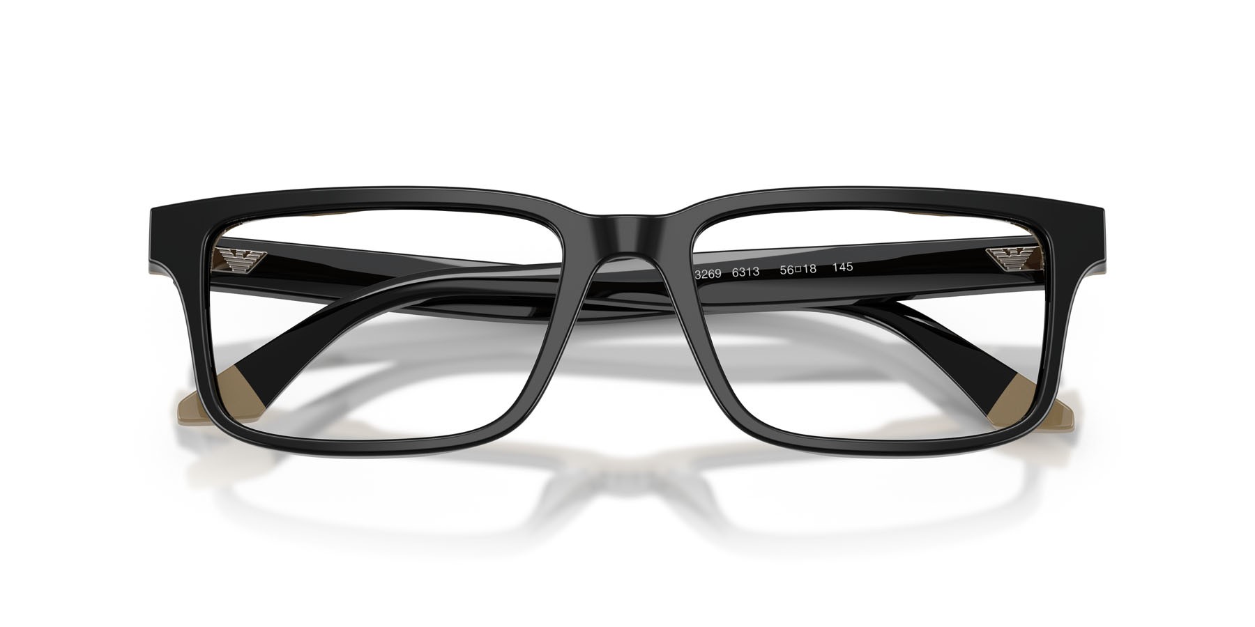 Occhiali da vista Emporio Armani EA 3269 (6313) colore nero/beige forma rettangolare lenti lente demo