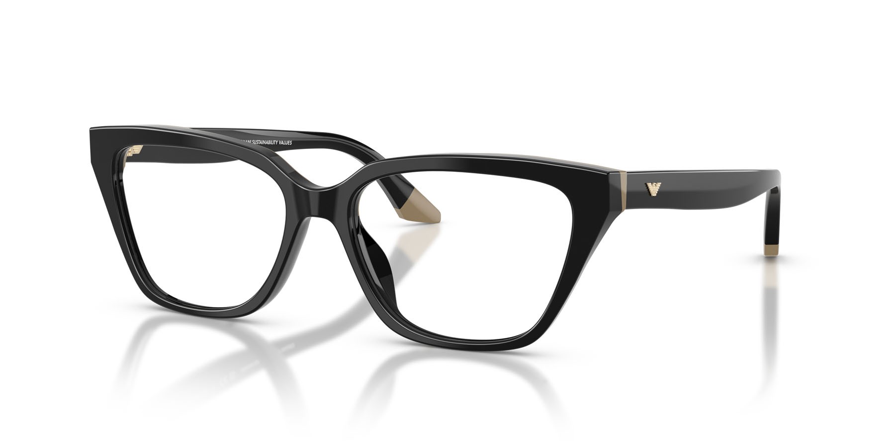 Eyeglasses Emporio Armani EA 3270U (6313) color nero/beige shape cat eye lenses lente demo