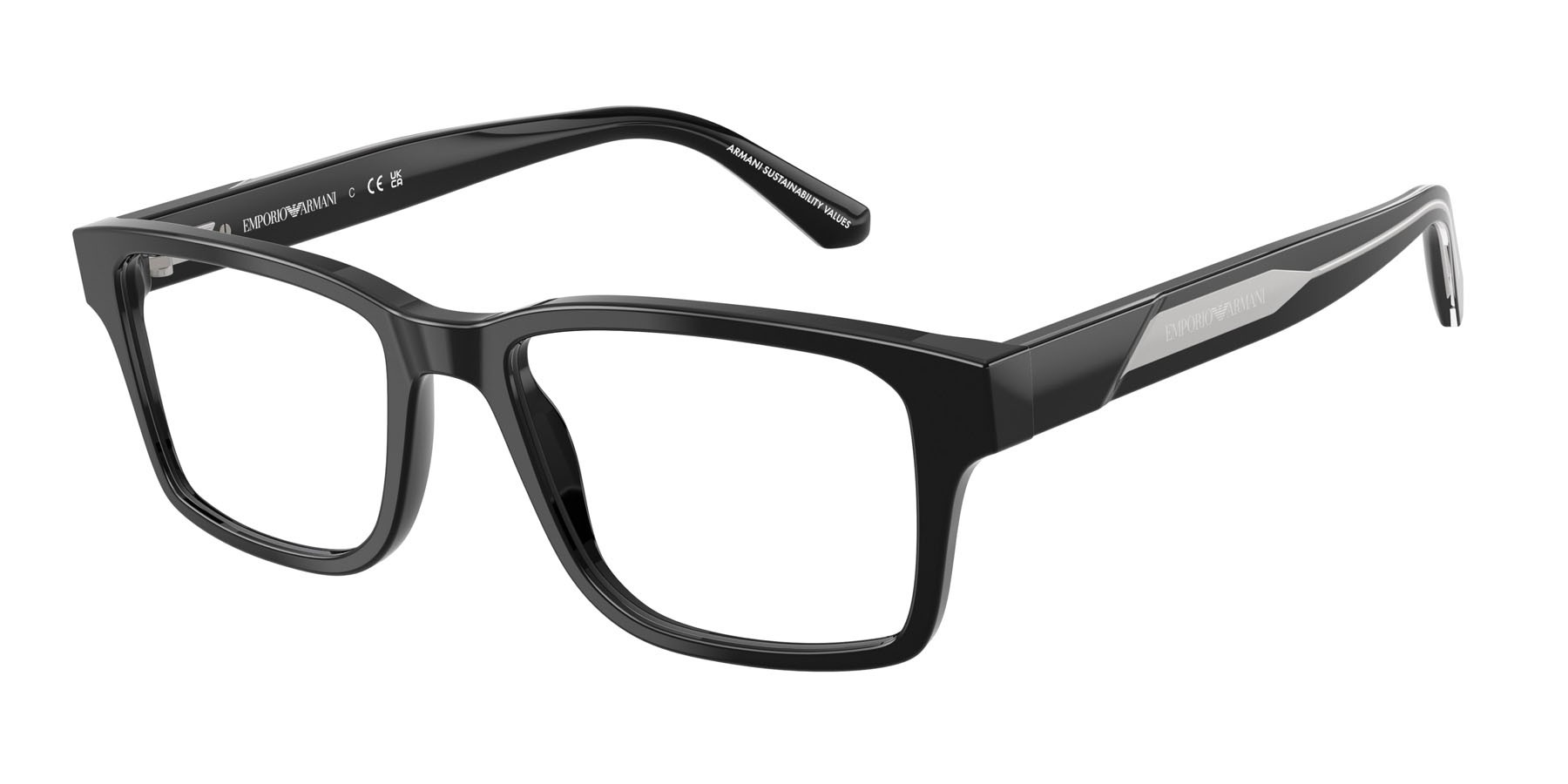 Occhiali da vista Emporio Armani EA 3271 (5017) colore nero lucido forma rettangolare lenti lente demo