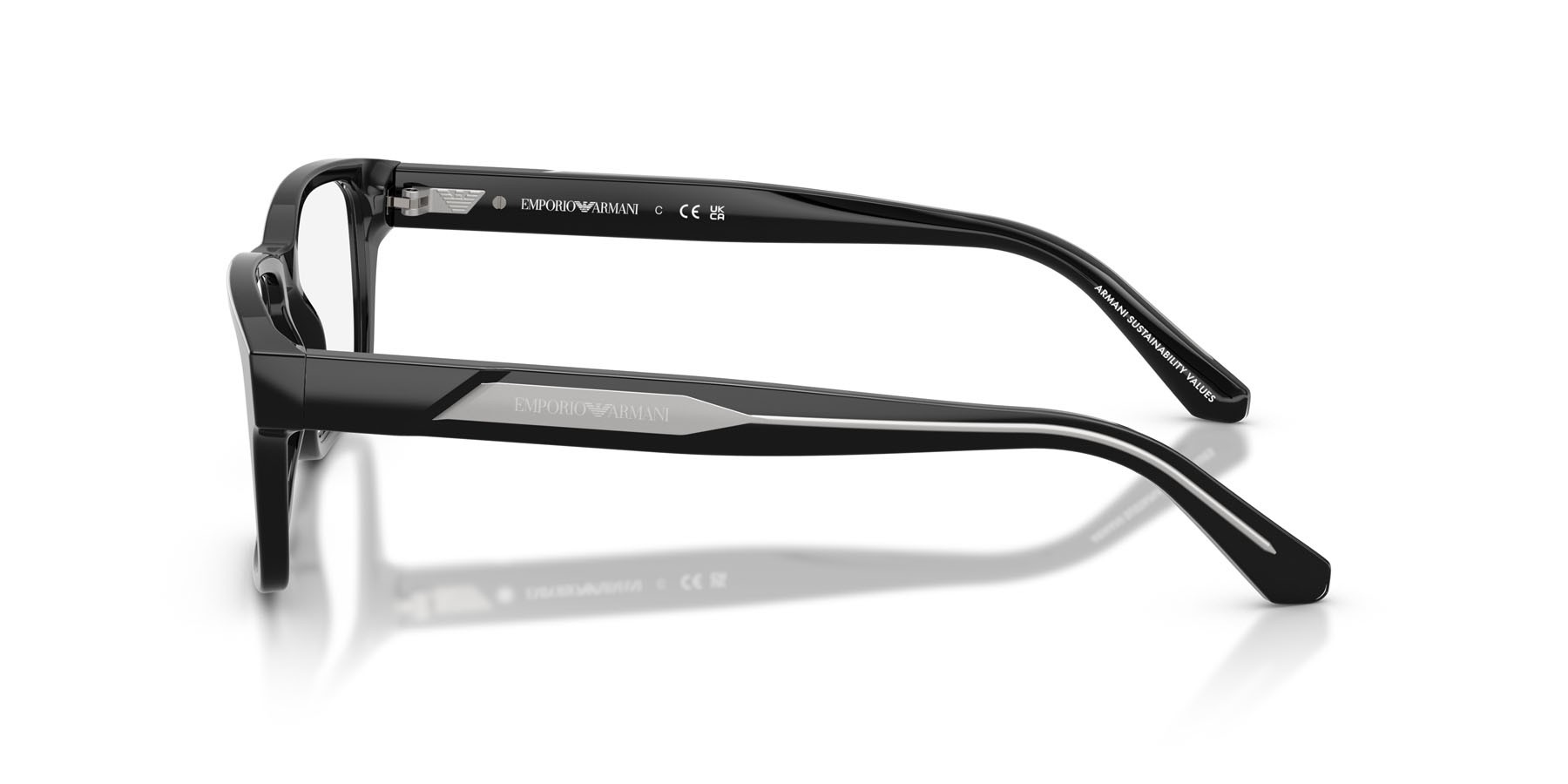 Occhiali da vista Emporio Armani EA 3271 (5017) colore nero lucido forma rettangolare lenti lente demo