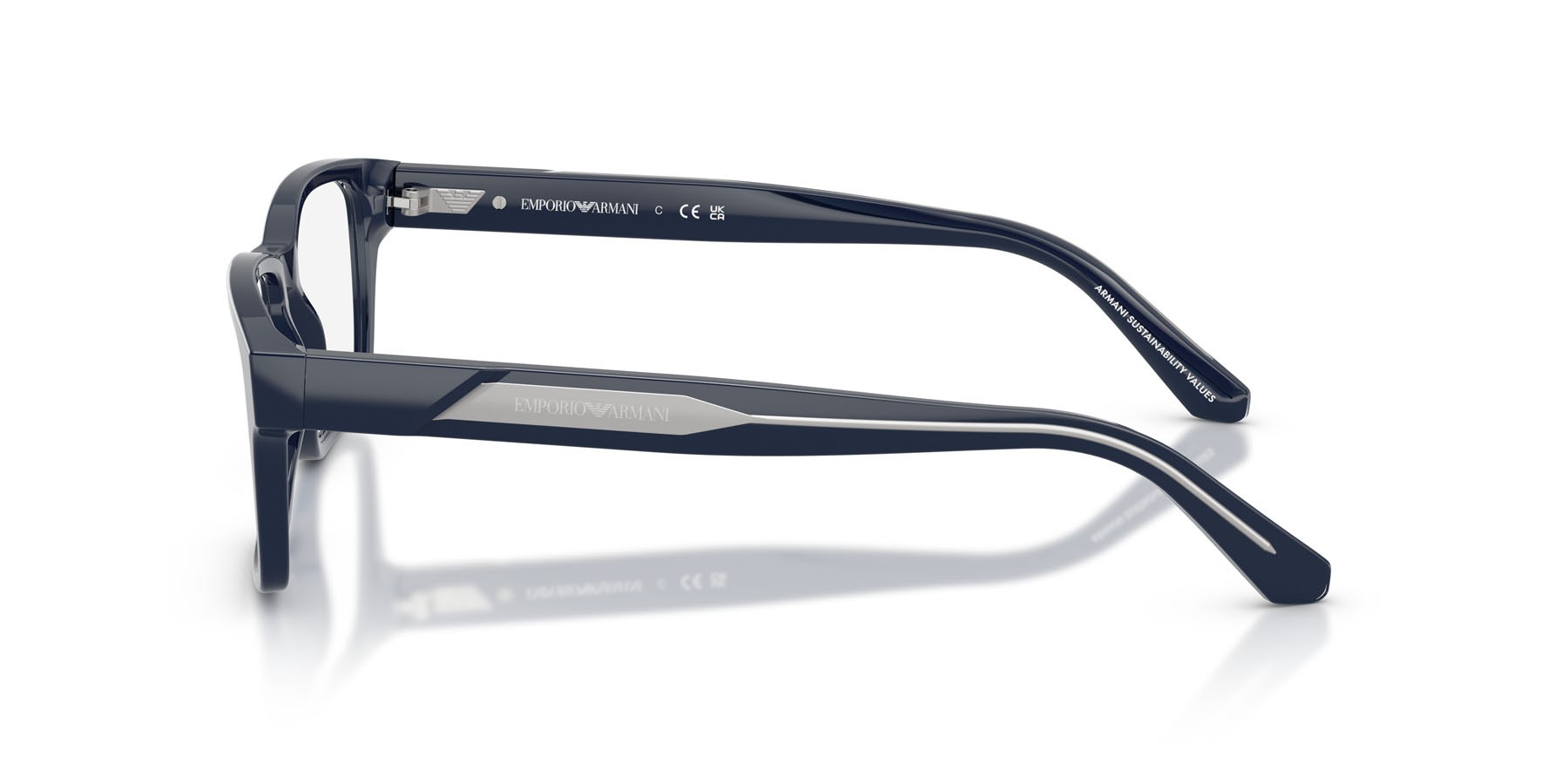 Occhiali da vista Emporio Armani EA 3271 (6039) colore blu lucido forma rettangolare lenti lente demo