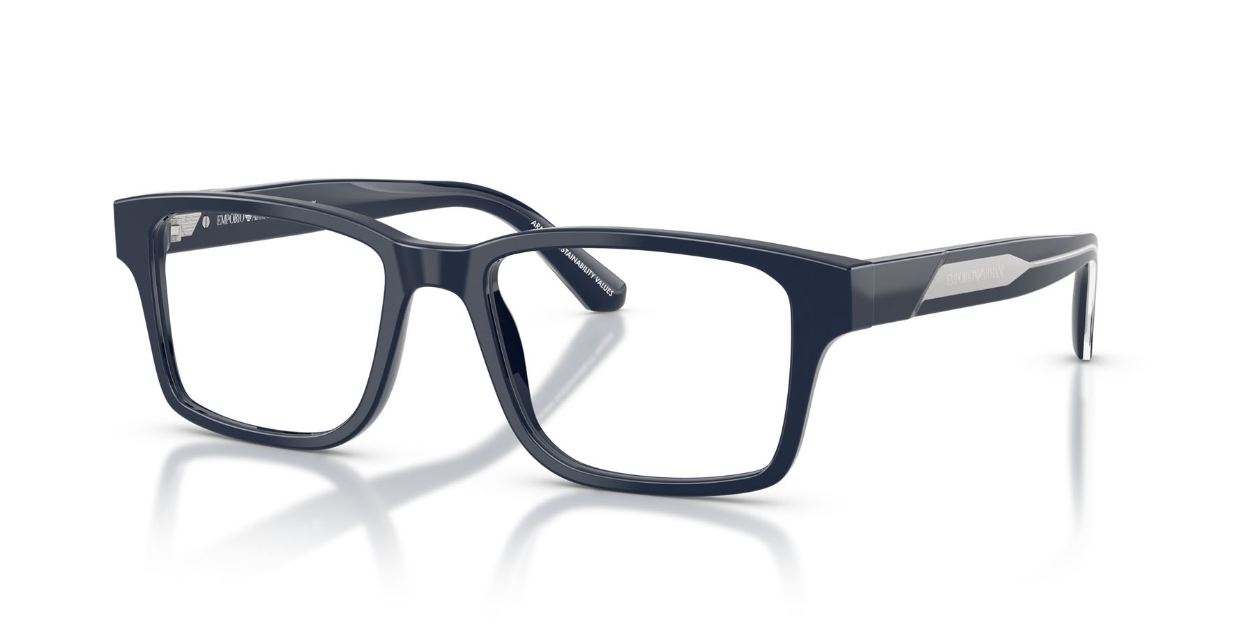 Occhiali da vista Emporio Armani EA 3271 (6039) colore blu lucido forma rettangolare lenti lente demo