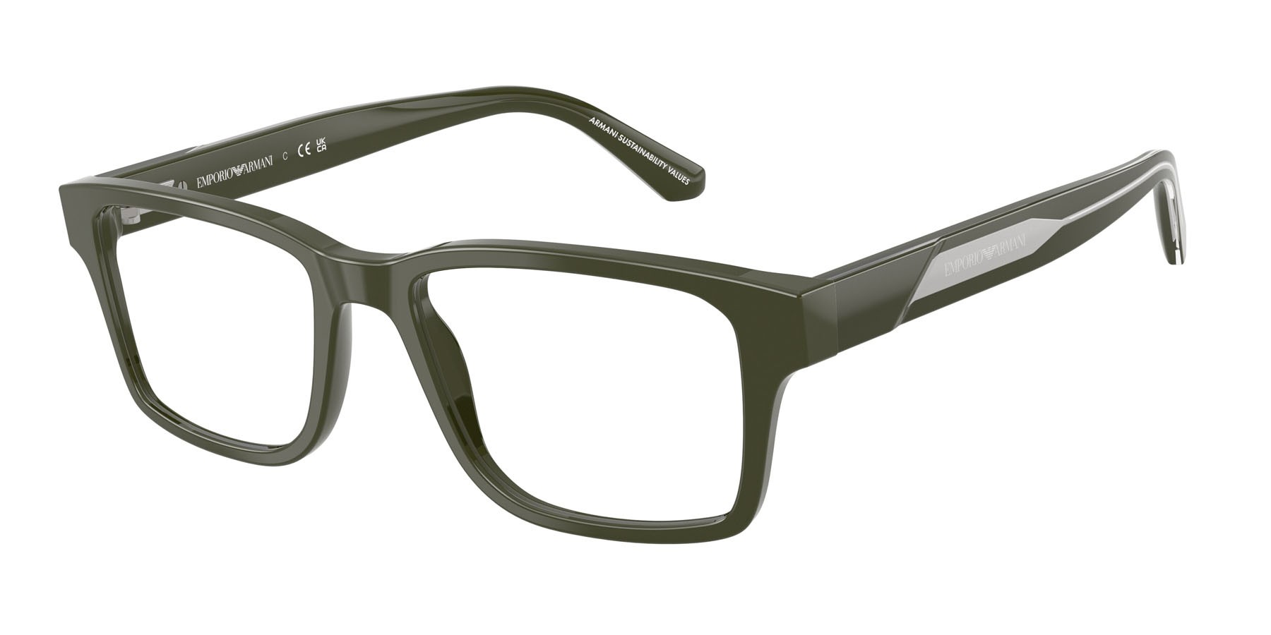 Occhiali da vista Emporio Armani EA 3271 (6321) colore verde lucido forma rettangolare lenti lente demo