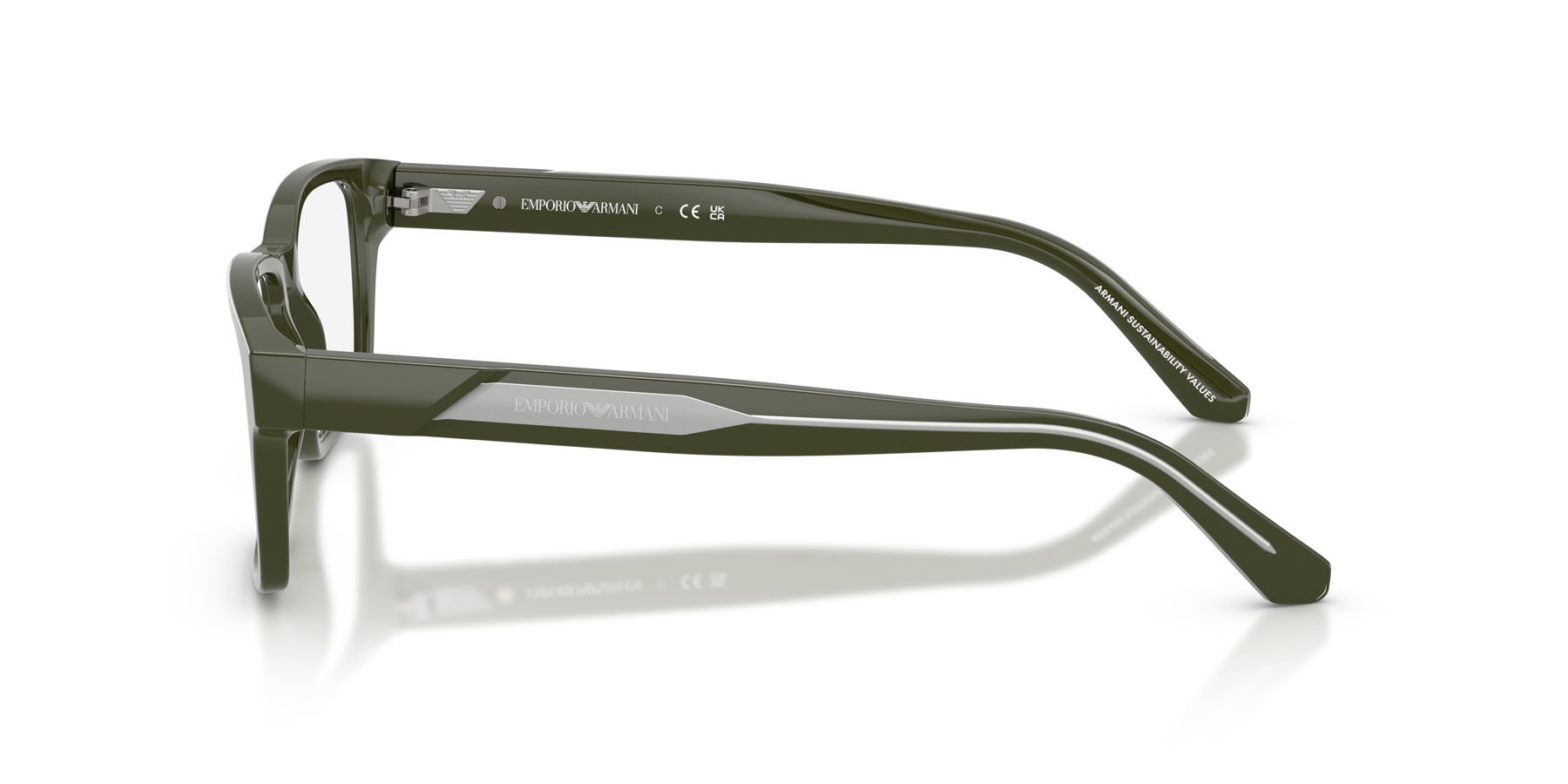 Occhiali da vista Emporio Armani EA 3271 (6321) colore verde lucido forma rettangolare lenti lente demo