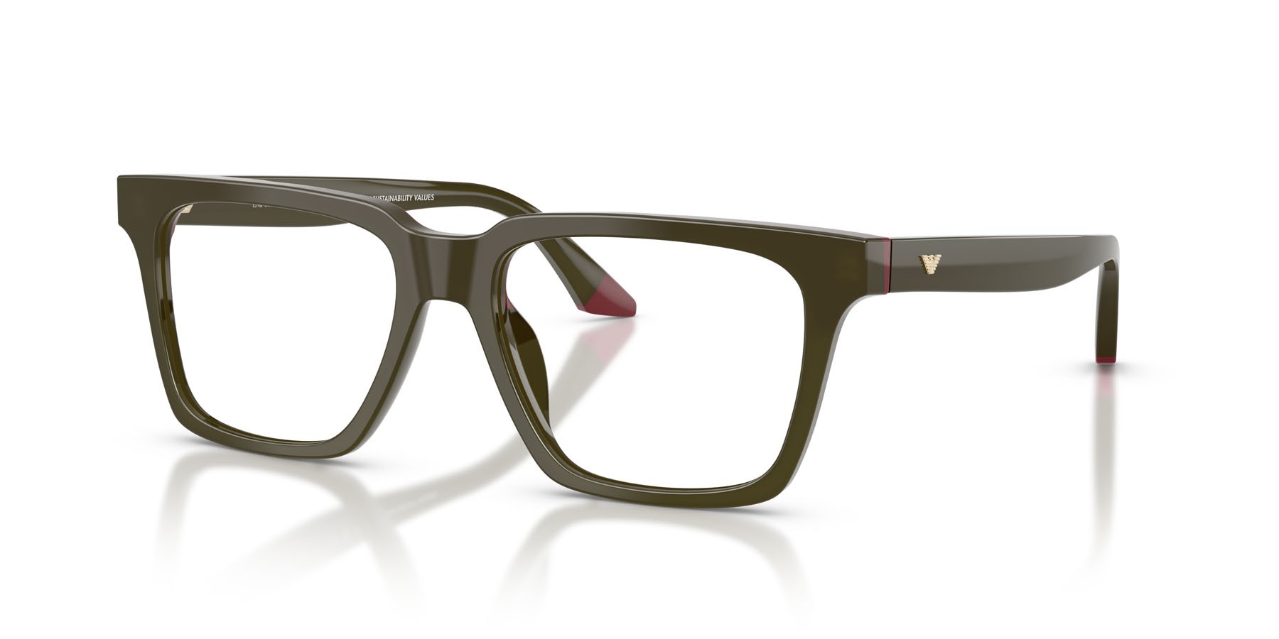 Occhiali da vista Emporio Armani EA 3272U (6316) colore verde opalino/bordeaux forma quadrato lenti lente demo