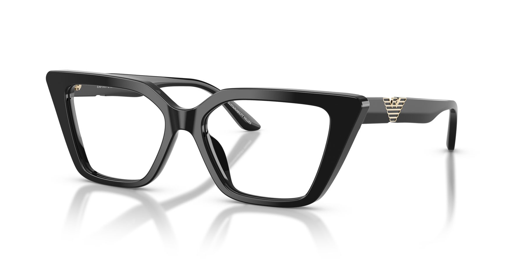 Eyeglasses Emporio Armani EA 3273U (5017) color nero lucido shape cat eye lenses lente demo
