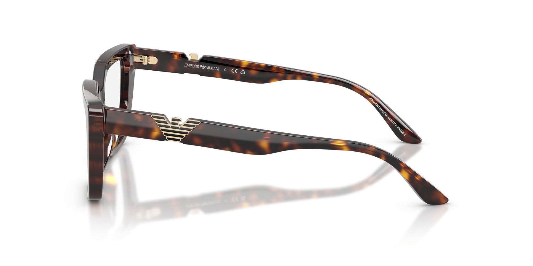 Eyeglasses Emporio Armani EA 3273U (5026) color havana lucido shape cat eye lenses lente demo