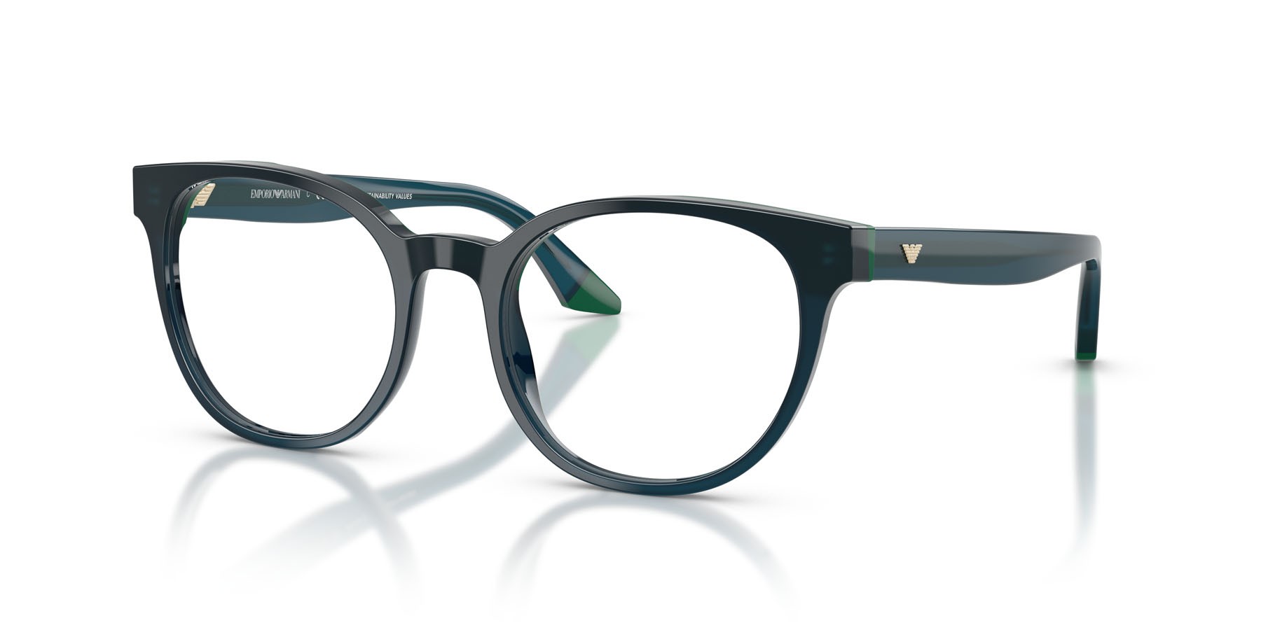 Eyeglasses Emporio Armani EA 3274 (6319) color opal blue/green shape round lenses lente demo