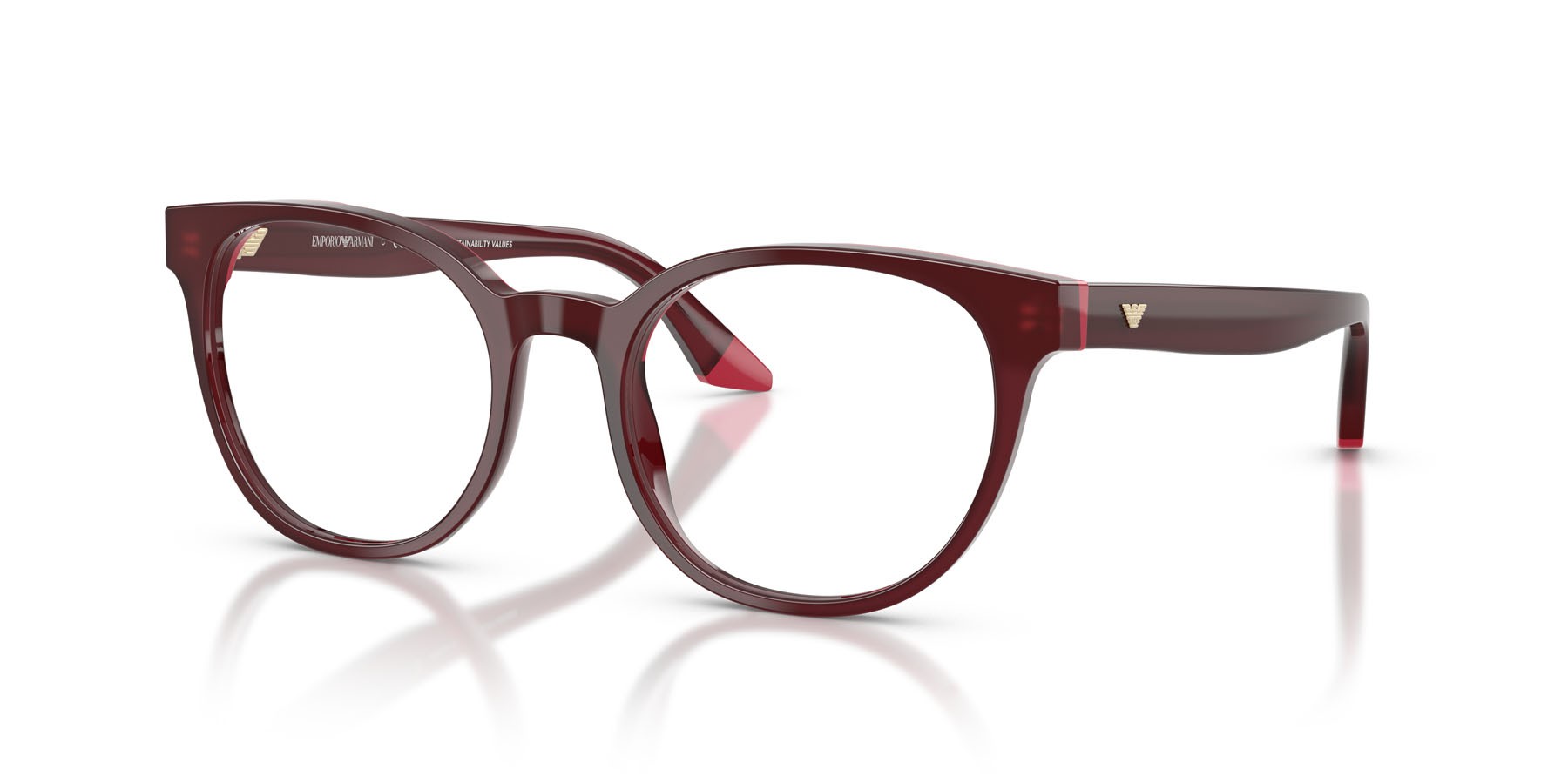 Eyeglasses Emporio Armani EA 3274 (6320) color opal bordeaux/pink shape round lenses lente demo