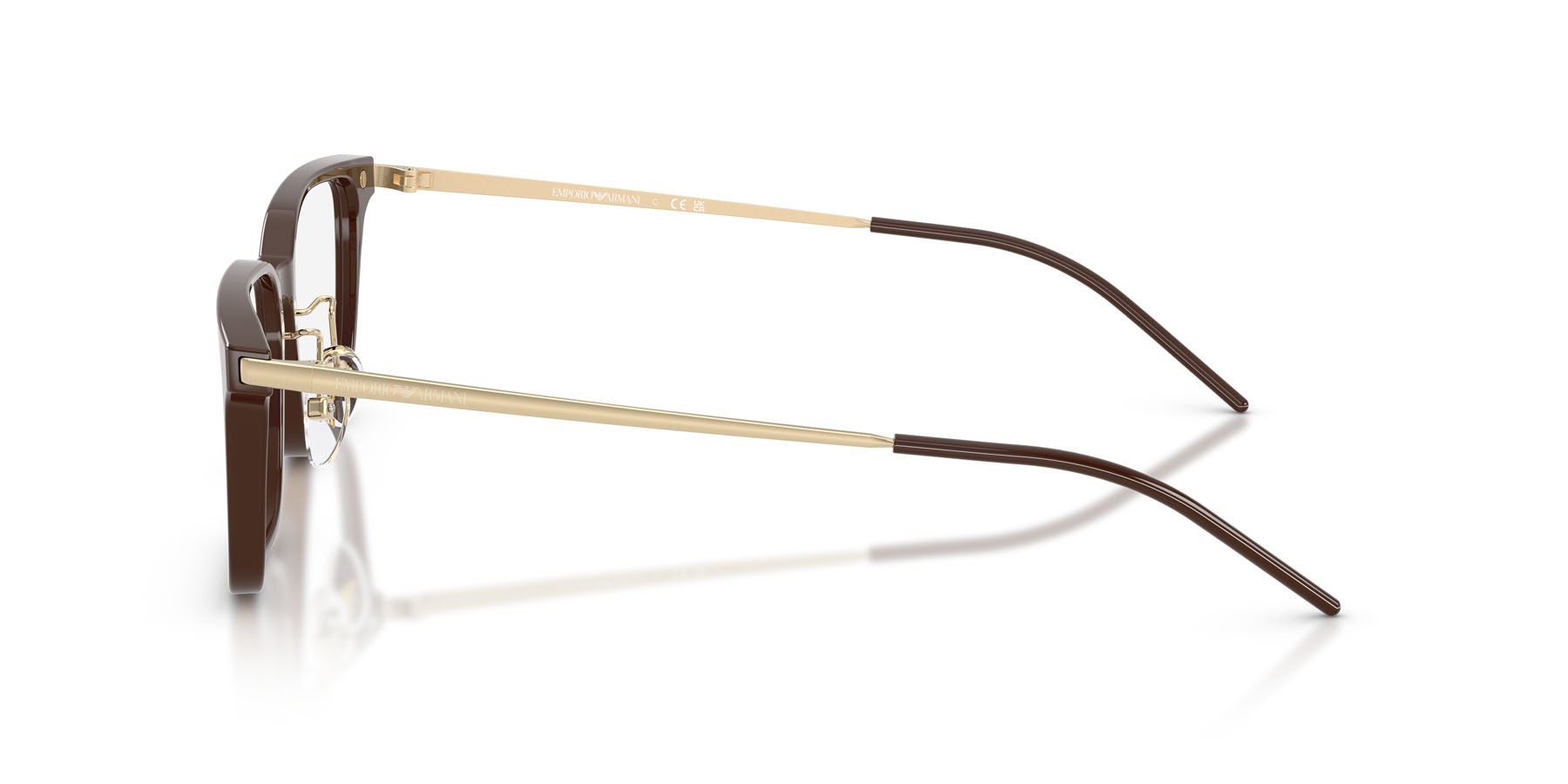 Occhiali da vista Emporio Armani EA 3275D (6336) colore marrone trasparente lucido forma rettangolare lenti lente demo