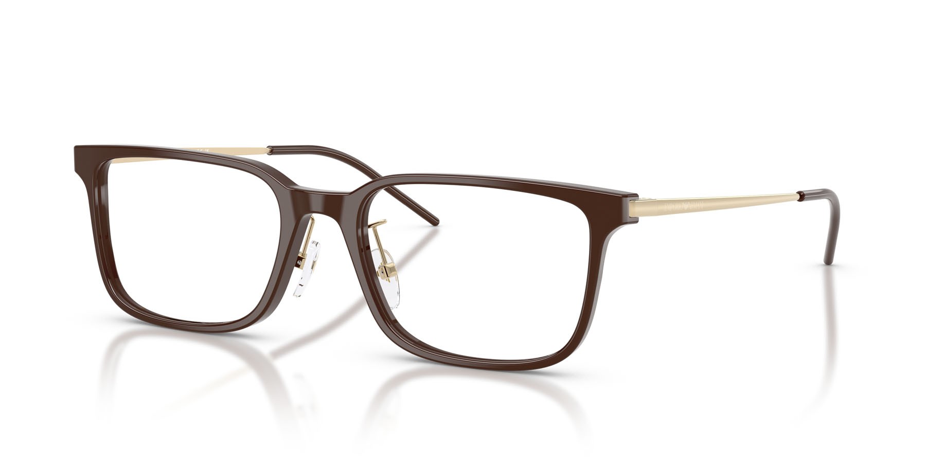 Occhiali da vista Emporio Armani EA 3275D (6336) colore marrone trasparente lucido forma rettangolare lenti lente demo
