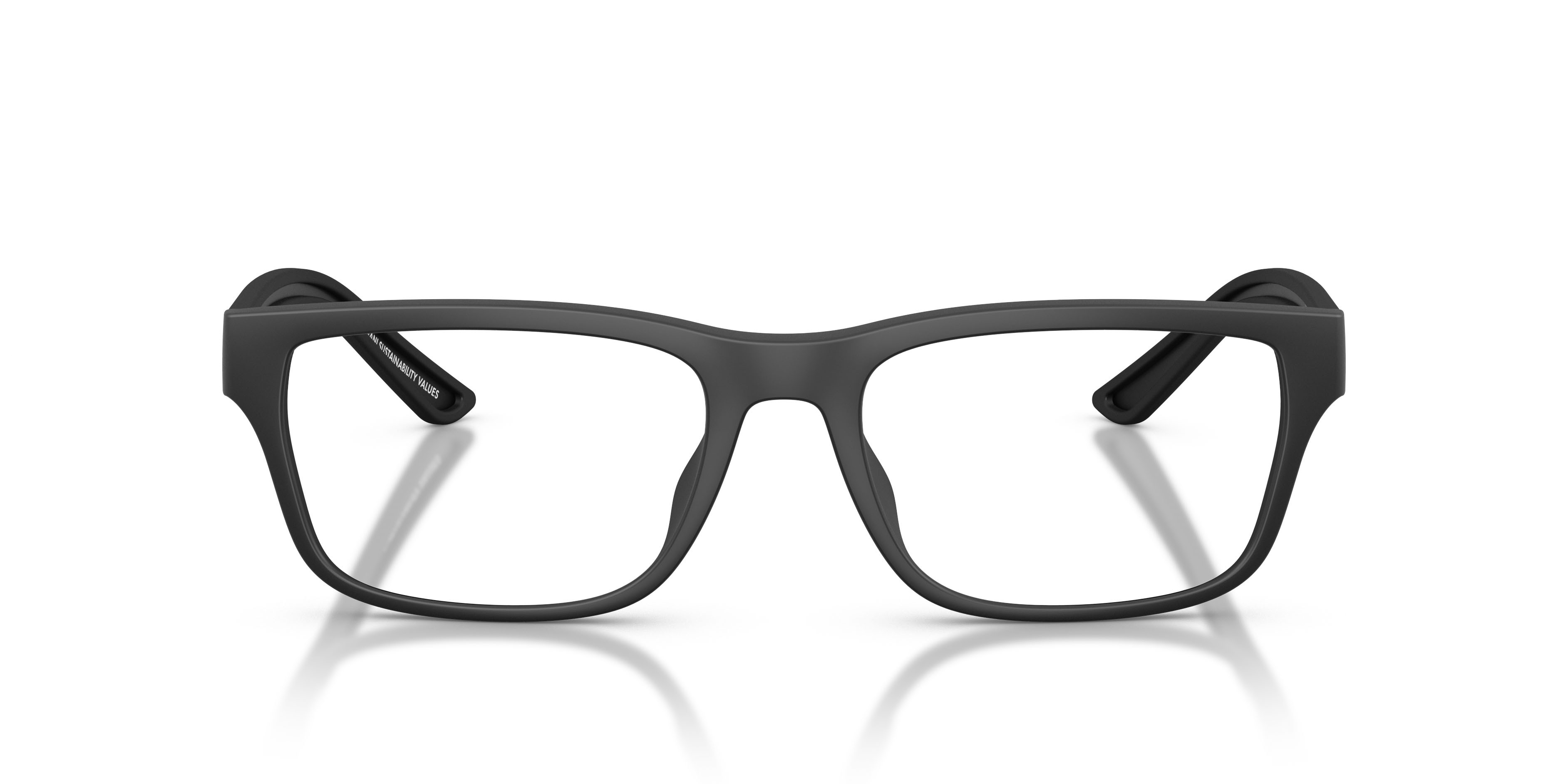 Occhiali da vista Emporio Armani EA 3276U (5001) colore nero opaco gommato forma quadrato lenti lente demo