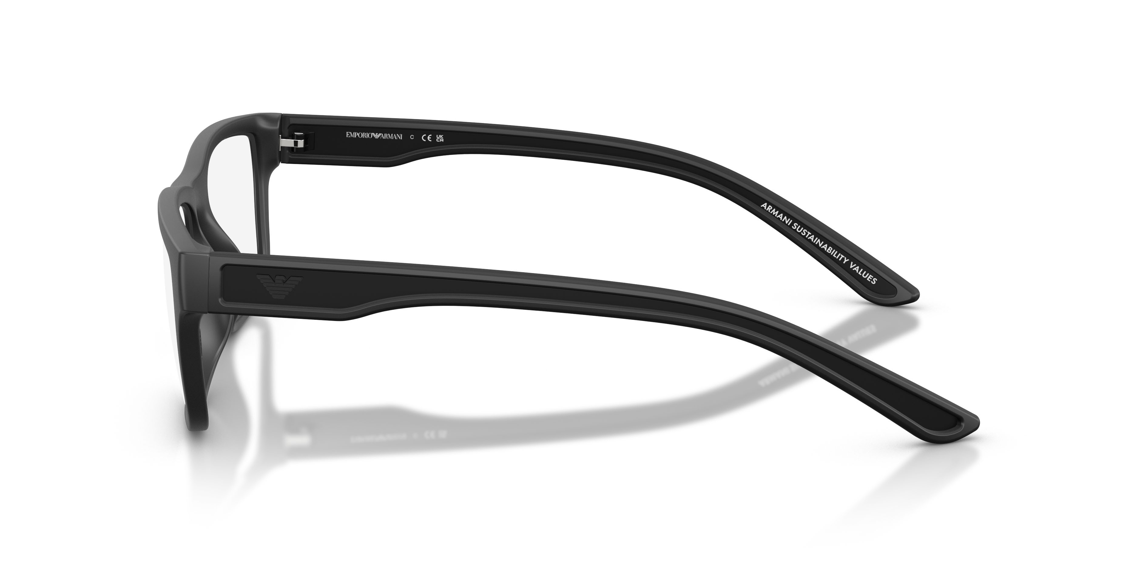 Occhiali da vista Emporio Armani EA 3276U (5001) colore nero opaco gommato forma quadrato lenti lente demo
