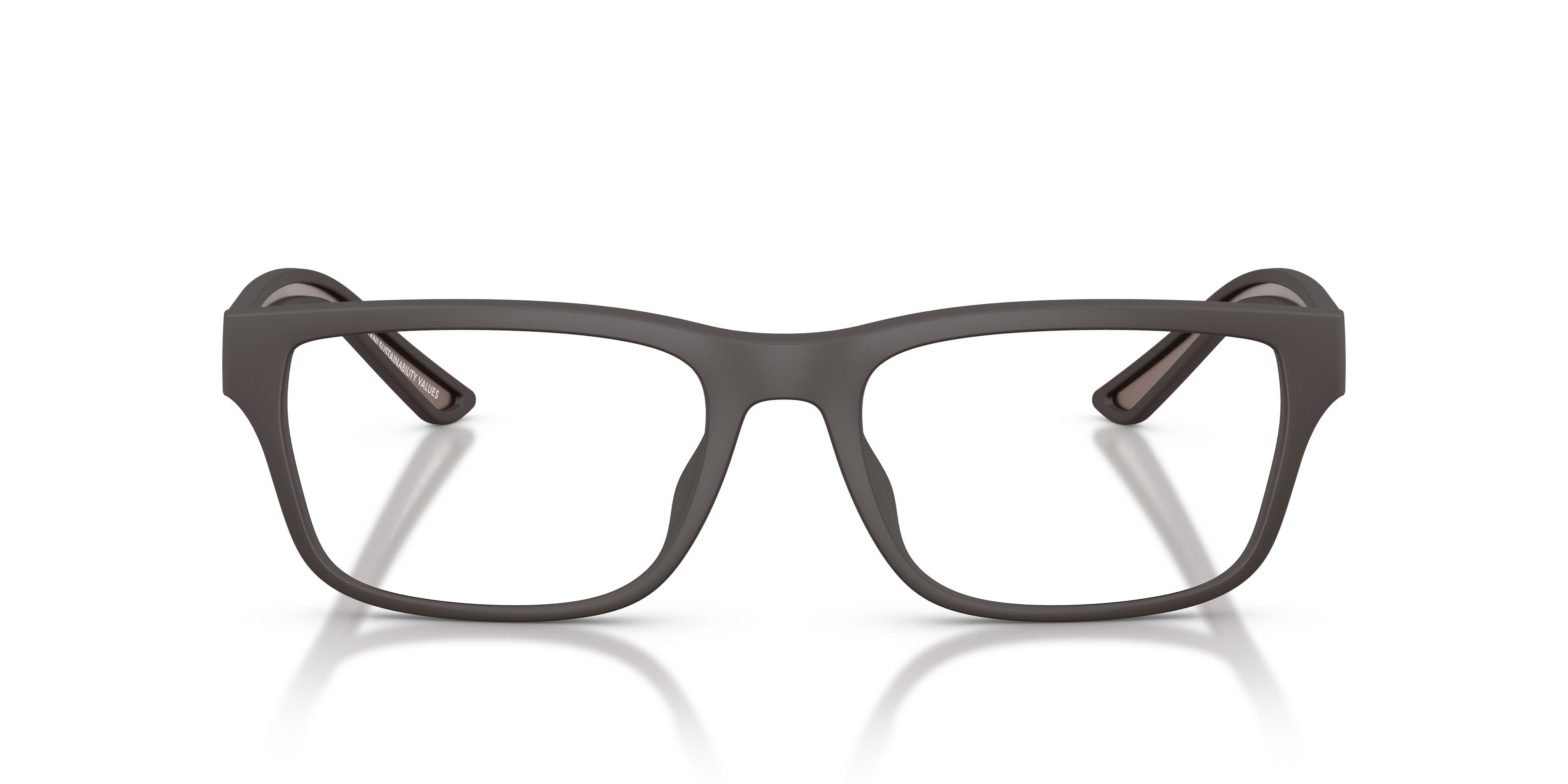 Occhiali da vista Emporio Armani EA 3276U (6186) colore marrone opaco gommato forma quadrato lenti lente demo