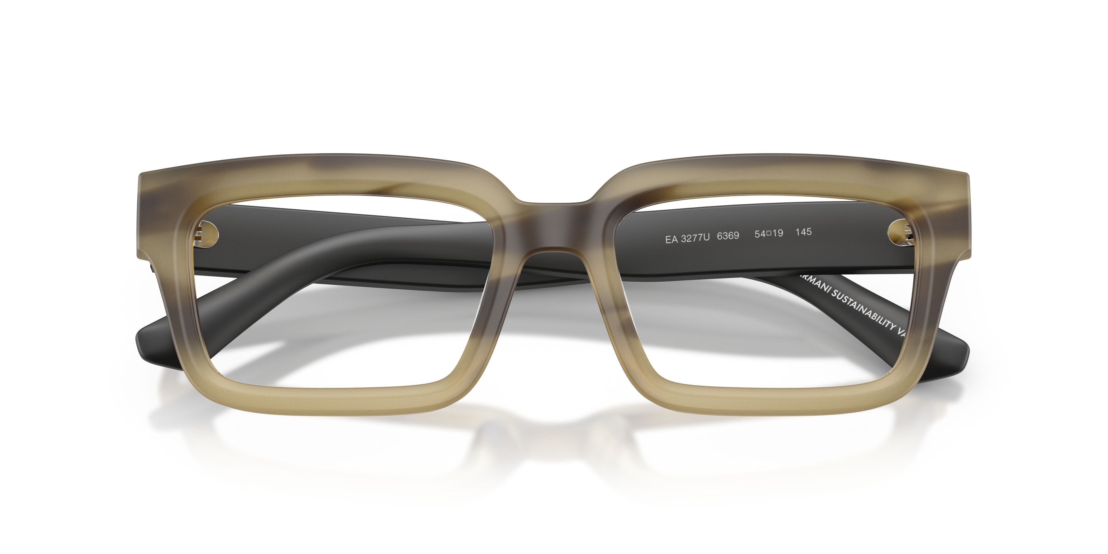 Eyeglasses Emporio Armani EA 3277U (6369) color havana verde striato shape rectangle lenses lente demo