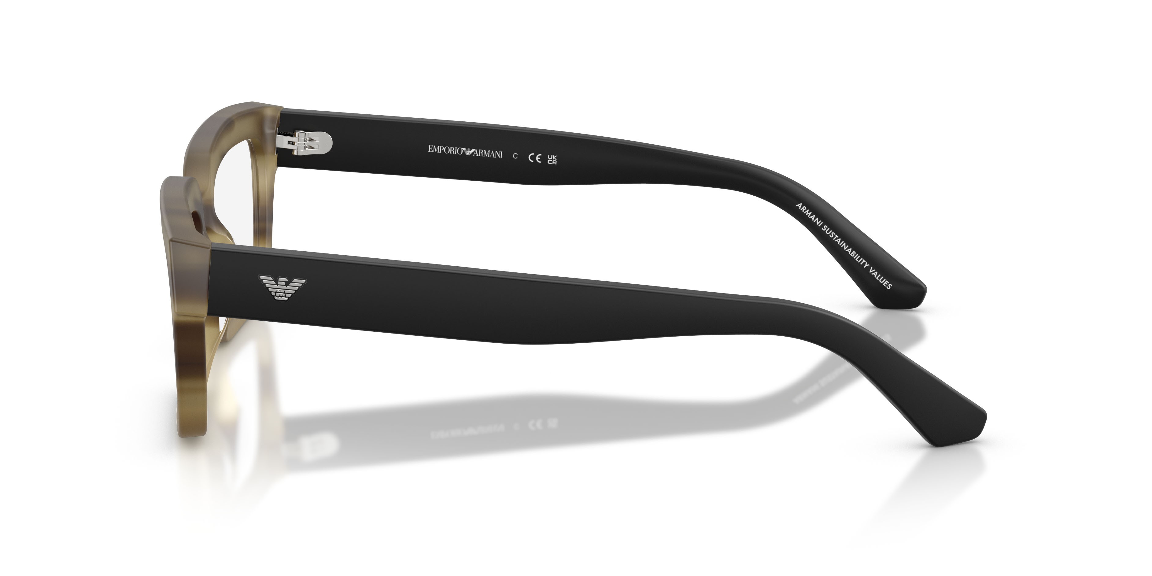 Eyeglasses Emporio Armani EA 3277U (6369) color havana verde striato shape rectangle lenses lente demo
