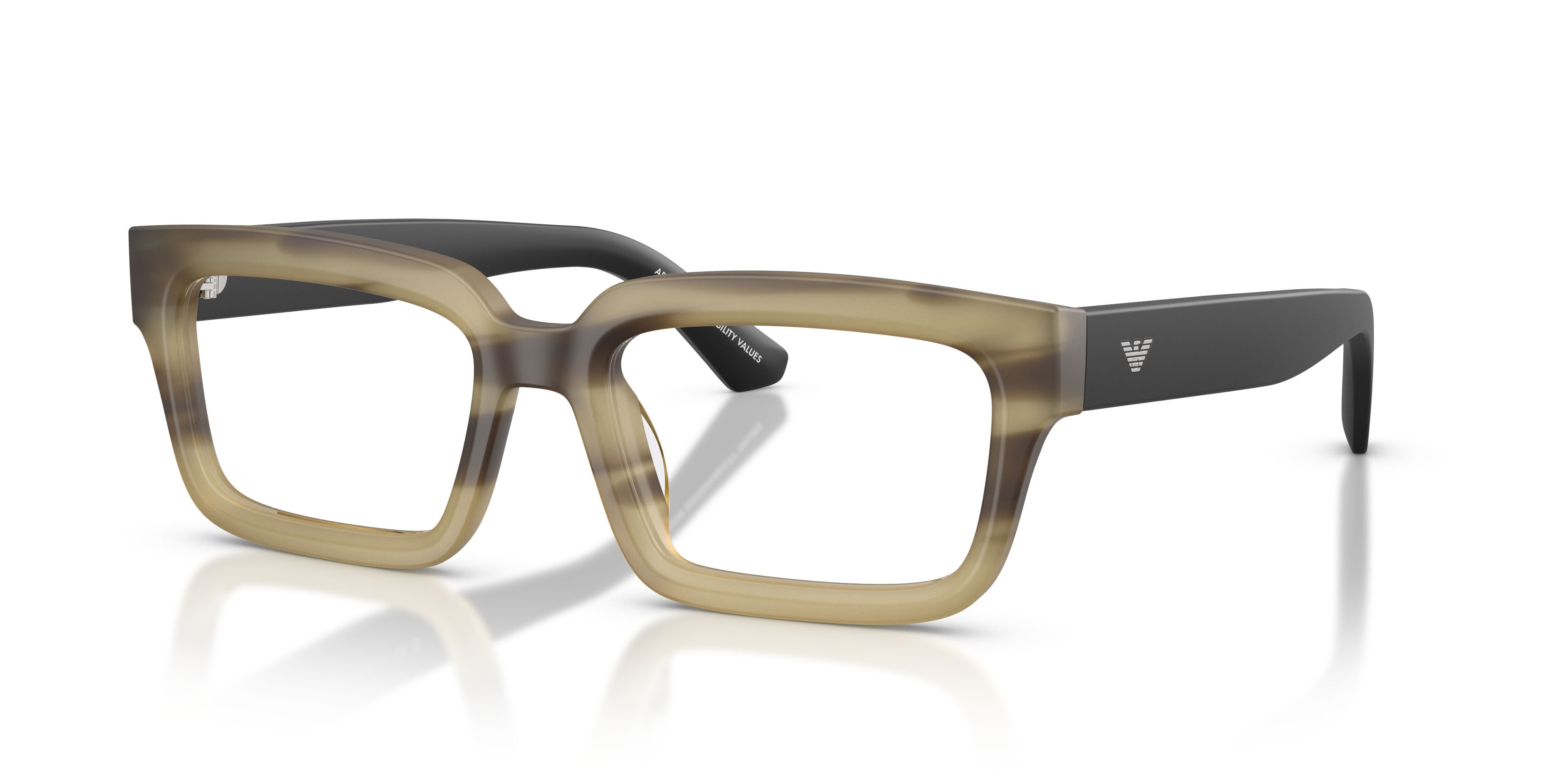 Eyeglasses Emporio Armani EA 3277U (6369) color havana verde striato shape rectangle lenses lente demo