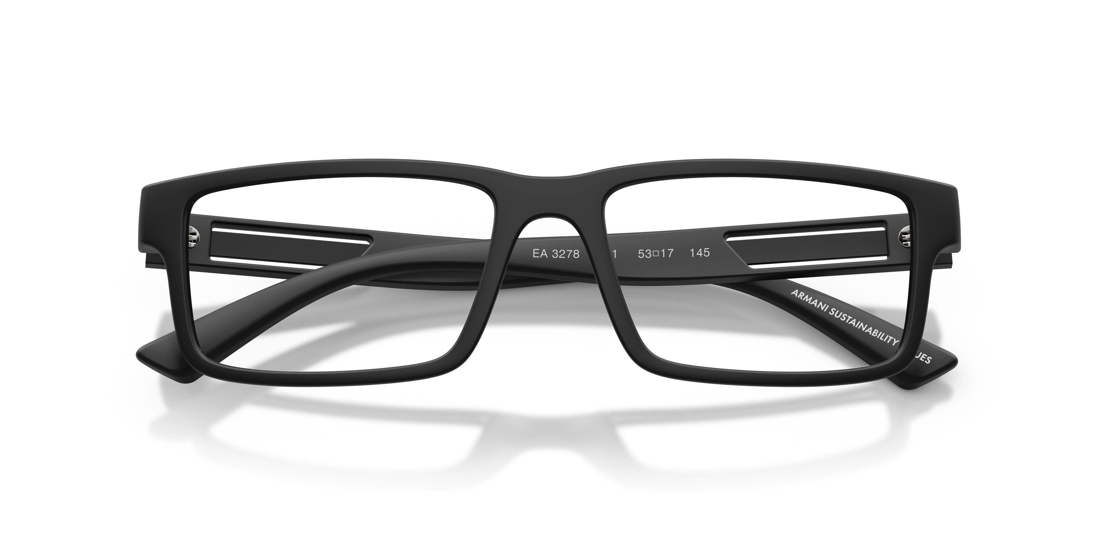 Occhiali da vista Emporio Armani EA 3278 (5001) colore nero opaco forma rettangolare lenti lente demo