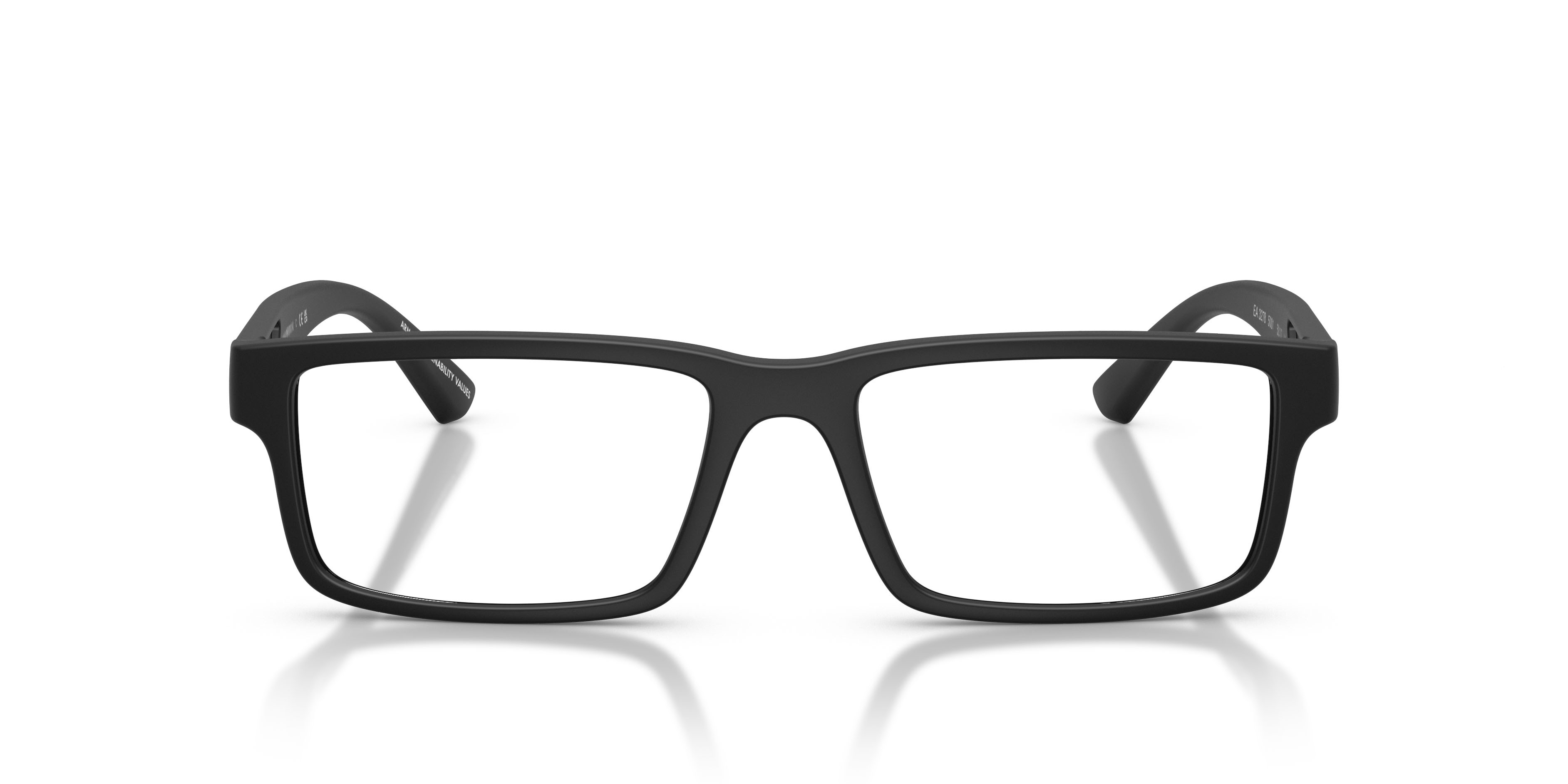 Occhiali da vista Emporio Armani EA 3278 (5001) colore nero opaco forma rettangolare lenti lente demo