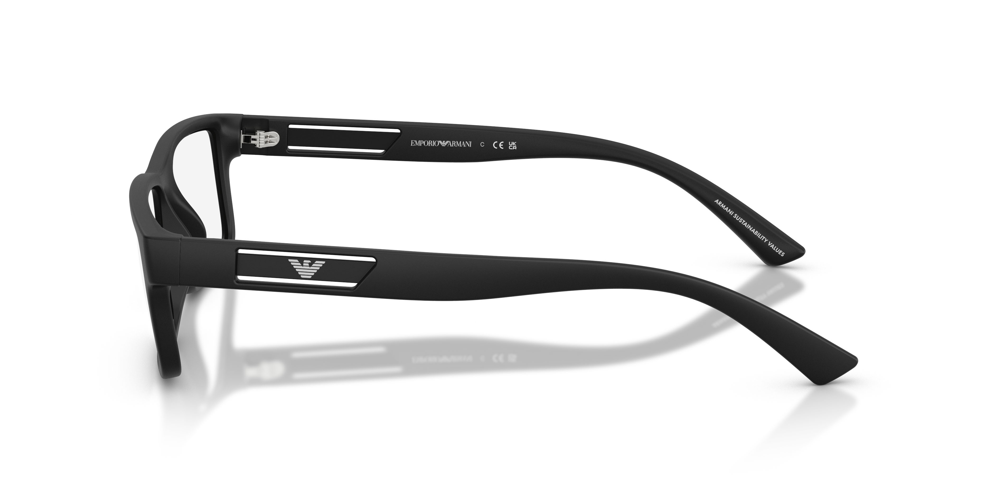 Occhiali da vista Emporio Armani EA 3278 (5001) colore nero opaco forma rettangolare lenti lente demo