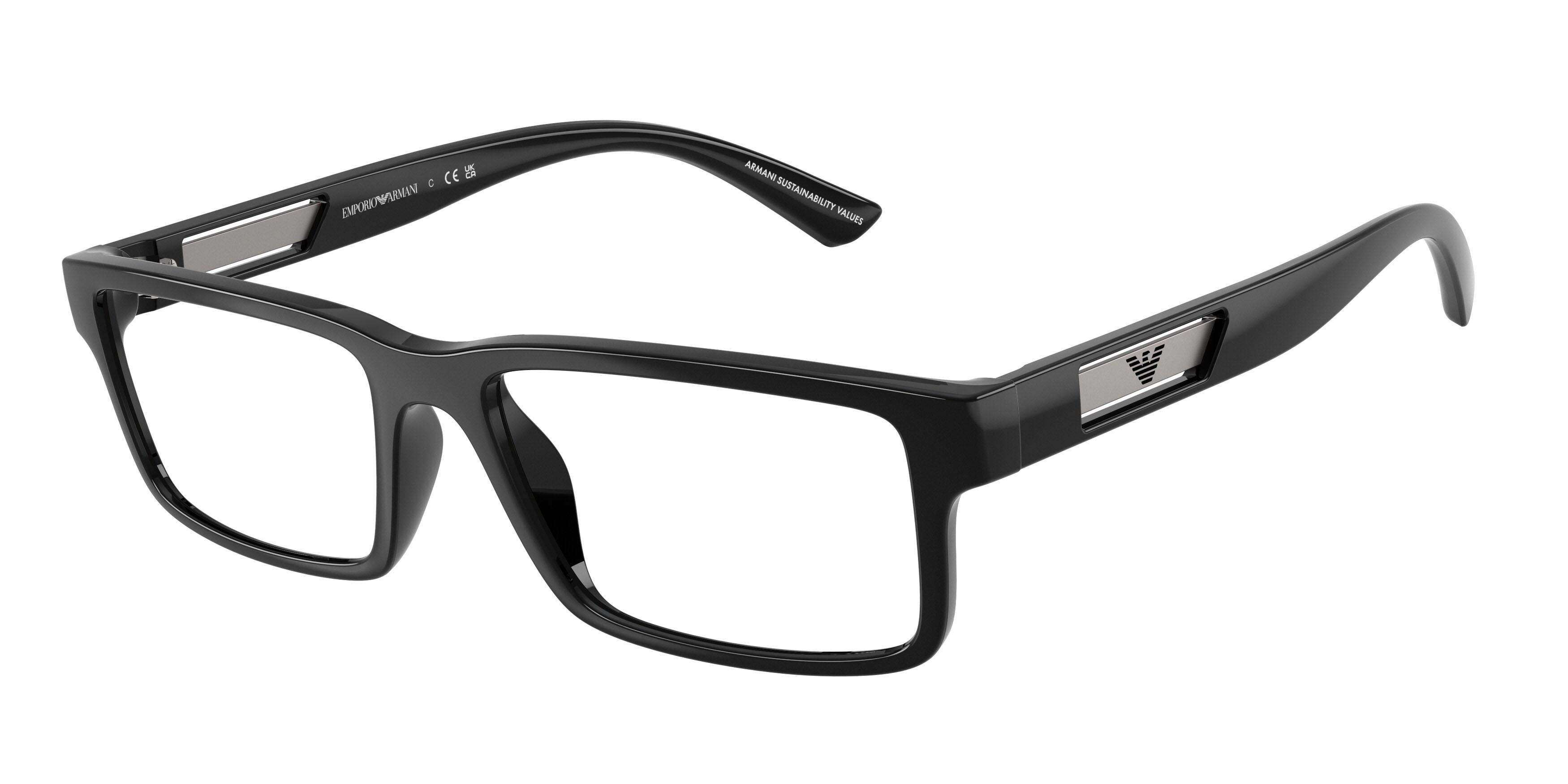 Occhiali da vista Emporio Armani EA 3278 (5017) colore nero lucido forma rettangolare lenti lente demo