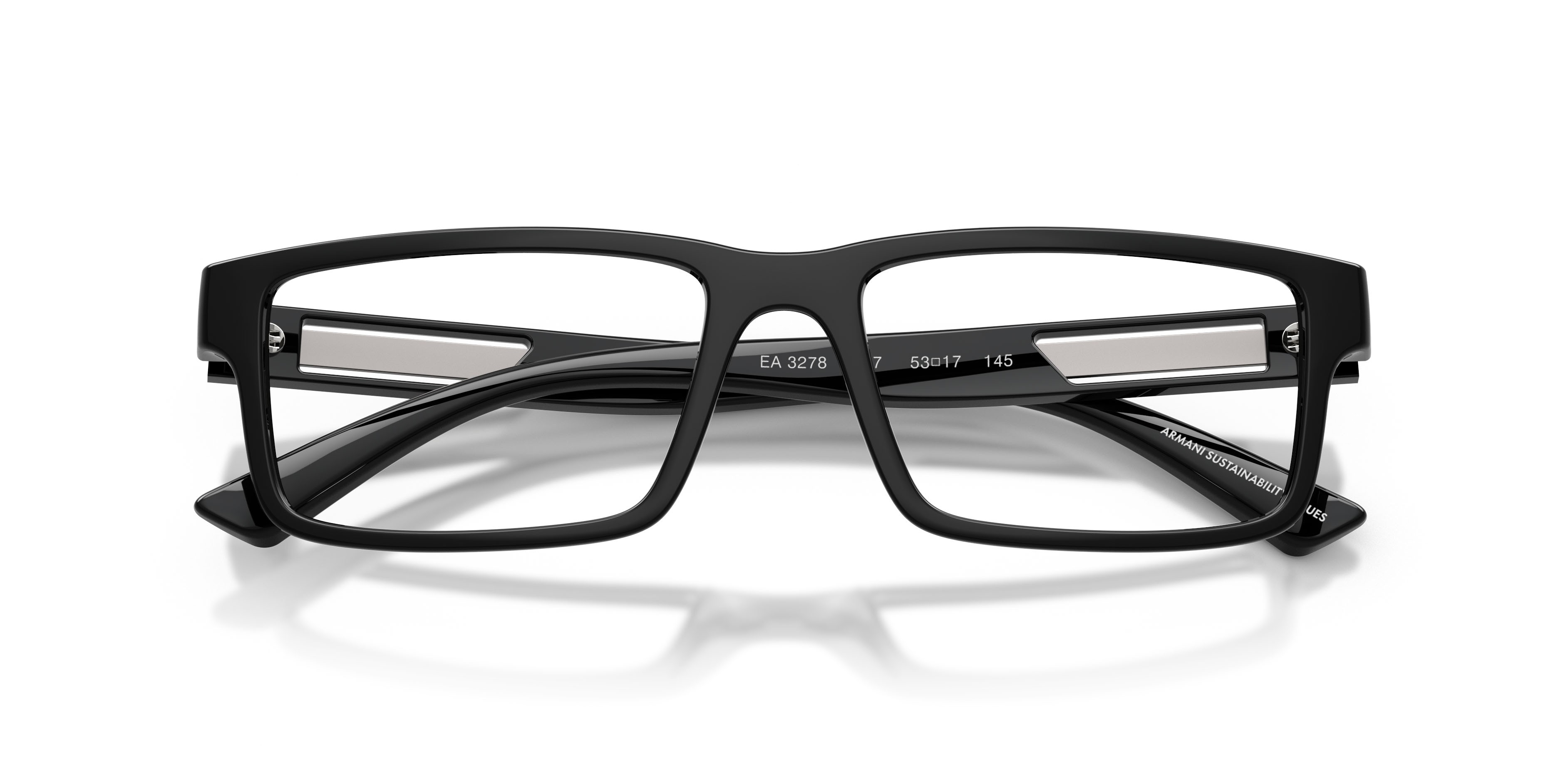 Occhiali da vista Emporio Armani EA 3278 (5017) colore nero lucido forma rettangolare lenti lente demo